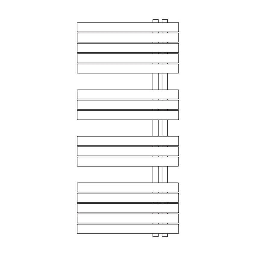 Immagine di Irsap SOUL_S radiatore 16 tubi H.117,6 L.55 P.3,8 cm, 3 intervalli, colore bianco standard finitura lucido Cod.01 URS055B01IR01NNN