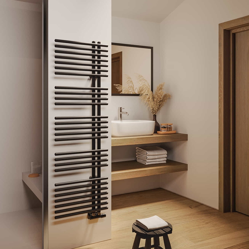 Immagine di Irsap FUNKY_S radiatore 18 tubi H.92,8 L.50 P.6,2 cm, 2 intervalli, colore bianco standard finitura lucido Cod.01 YRS050B01IR01NNN01