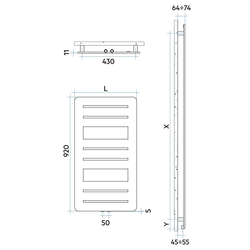Immagine di Irsap PAGE radiatore 9 tubi H.92 L.60 P.1,1 cm, 2 intervalli, colore bianco standard finitura lucido Cod.01 PGS060B01IR05NNN