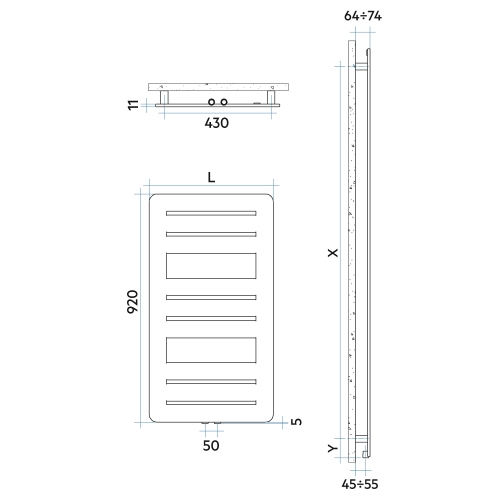 Immagine di Irsap PAGE radiatore 9 tubi H.92 L.50 P.1,1 cm, 2 intervalli, colore bianco finitura opaco Cod.J8 PGS050BJ8IR05NNN02