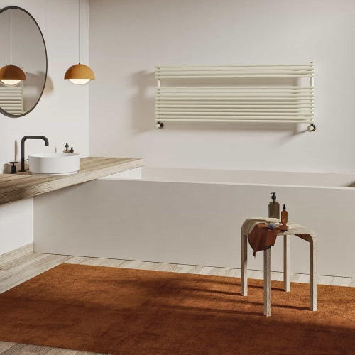 Immagine di Irsap RIGO scaldasalviette, 14 tubi, 1 intervallo, H.54,3 L.52 P.5 cm, colore bianco standard finitura lucido Cod.01 RIP052B01IR01NNN02