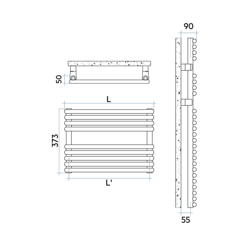 Immagine di Irsap RIGO scaldasalviette, 9 tubi, 1 intervallo, H.37,3 L.122 P.5 cm, colore bianco standard finitura lucido Cod.01 RIS122B01IR01NNN02