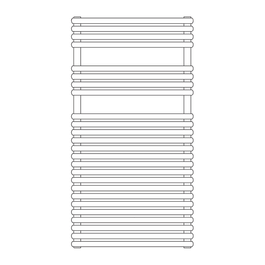 Immagine di Irsap RIGO scaldasalviette, 25 tubi, 2 intervalli, H.98,5 L.52 P.5 cm, colore bianco standard finitura lucido Cod.01 RIM052B01IR01NNN01