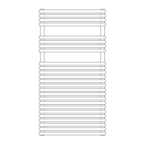 Immagine di Irsap RIGO scaldasalviette, 25 tubi, 2 intervalli, H.98,5 L.152 P.5 cm, colore bianco standard finitura lucido Cod.01 RIM152B01IR01NNN01