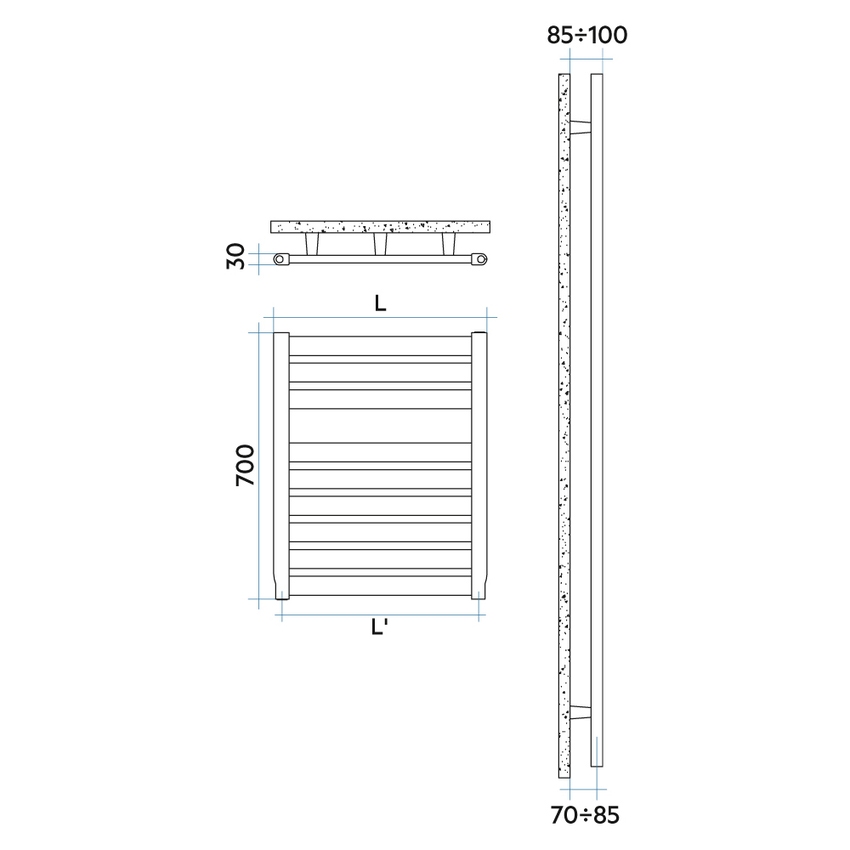 Immagine di Irsap VELA scaldasalviette, 9 tubi, 1 intervallo, H.70 L.46 P.3 cm, colore bianco standard finitura lucido Cod.01 VES046B01IR01NNN01