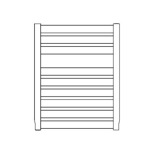 Immagine di Irsap VELA scaldasalviette, 9 tubi, 1 intervallo, H.70 L.66 P.3 cm, colore bianco standard finitura lucido Cod.01 VES066B01IR01NNN01