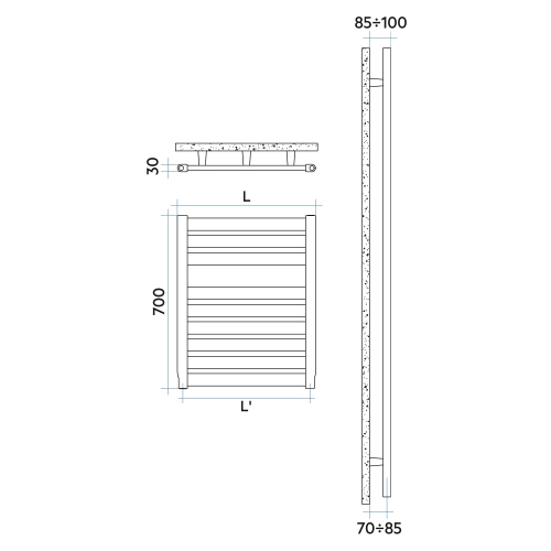 Immagine di Irsap VELA scaldasalviette, 9 tubi, 1 intervallo, H.70 L.66 P.3 cm, colore bianco standard finitura lucido Cod.01 VES066B01IR01NNN01