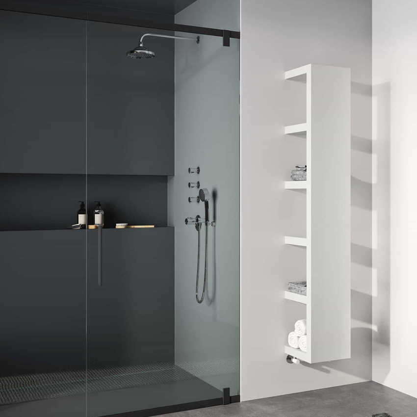 Immagine di Irsap QUADRAQUA S radiatore H.111,6 L.30 P.30 cm, colore bianco standard finitura lucido Cod.01 QDRS030B01IRNNN004