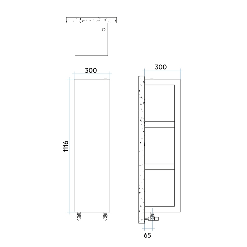 Immagine di Irsap QUADRAQUA S radiatore H.111,6 L.30 P.30 cm, colore bianco standard finitura lucido Cod.01 QDRS030B01IRNNN004