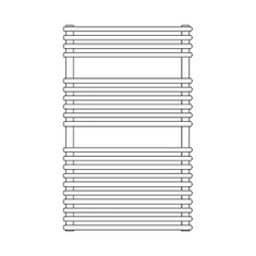 Immagine di Irsap FLAUTO 2 scaldasalviette doppio, 40 tubi, 2 intervalli, H.81 L.45,6 P.6,2 cm, colore bianco standard finitura lucido Cod.01 FDP045B01IR01NNN01