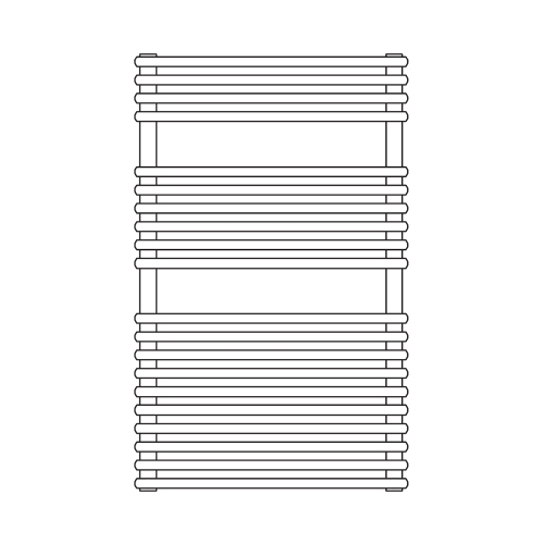 Immagine di Irsap FLAUTO 2 scaldasalviette doppio, 40 tubi, 2 intervalli, H.81 L.55,6 P.6,2 cm, colore grigio antracite finitura opaco Cod.6V FDP055B6VIR01NNN01