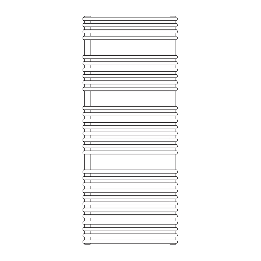 Immagine di Irsap FLAUTO 2 scaldasalviette doppio, 60 tubi, 3 intervalli, H.121,8 L.45,6 P.6,2 cm, colore bianco standard finitura lucido Cod.01 FDM045B01IR01NNN03