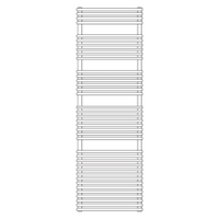 Immagine di Irsap FLAUTO 2 scaldasalviette doppio, 76 tubi, 4 intervalli, H.155,8 L.45,6 P.6,2 cm, colore bianco standard finitura lucido Cod.01 FDL045B01IR01NNN01