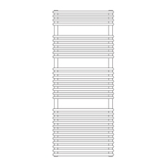 Immagine di Irsap FLAUTO 2 scaldasalviette doppio, 60 tubi, 3 intervalli, H.121,8 L.45,6 P.6,2 cm, colore sablè finitura ruvido Cod.Y4 FDM045BY4IR01NNN01