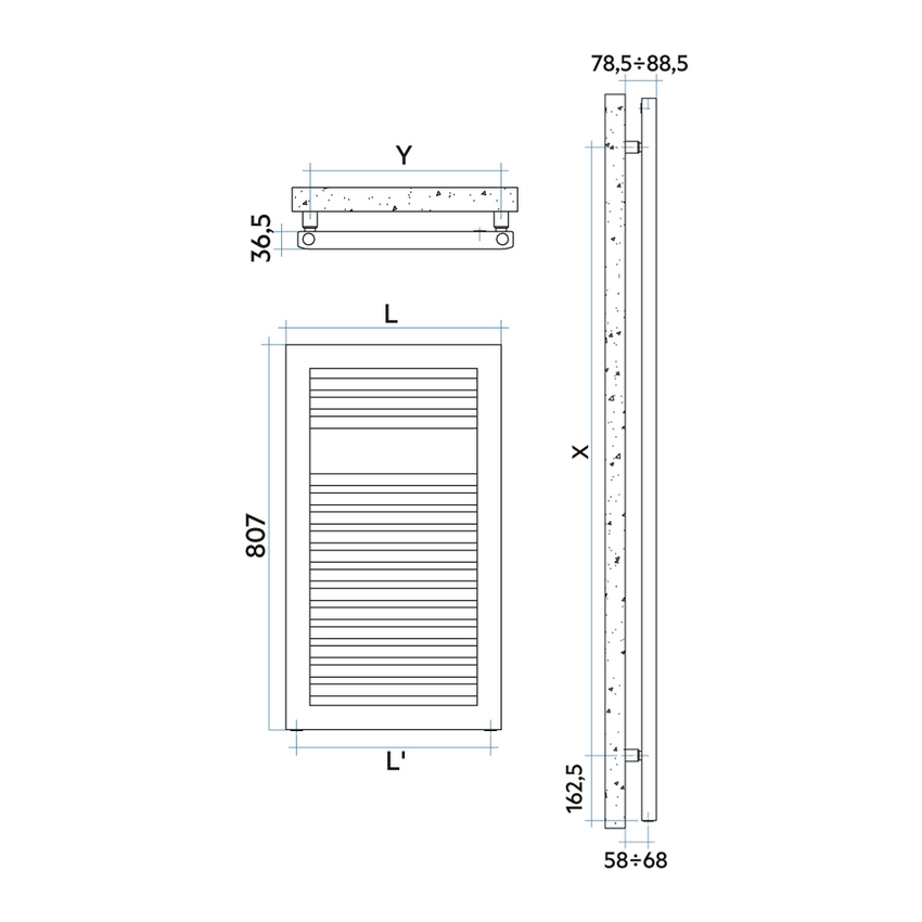 Immagine di Irsap NOVO CULT scaldasalviette, 15 tubi, 1 intervallo, H.80,7 L.50 P.4,9 cm, colore bianco standard finitura lucido Cod.01 NSS050B01IR01NNN01