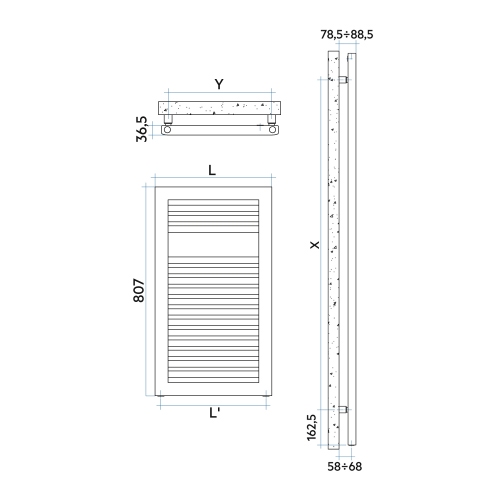 Immagine di Irsap NOVO CULT scaldasalviette, 15 tubi, 1 intervallo, H.80,7 L.60 P.4,9 cm, colore bianco standard finitura lucido Cod.01 NSS060B01IR01NNN01