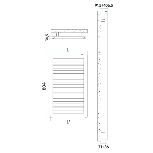 Immagine di Irsap ODDO scaldasalviette, 10 tubi, 1 intervallo, H.80,4 L .45 P.3,65 cm, colore bianco standard finitura lucido Cod.01 LES045B01IR01NNN01