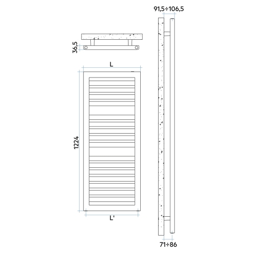 Immagine di Irsap ODDO scaldasalviette, 16 tubi, 2 intervalli, H.122,4 L.60 P.3,65 cm, colore bianco standard finitura lucido Cod.01 LEM060B01IR01NNN02