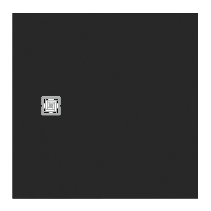 Immagine di Ideal Standard ULTRA FLAT S+ piatto doccia quadrato 120 cm, ultrapiatto, in IdealSolid, colore nero finitura opaco T5615FV