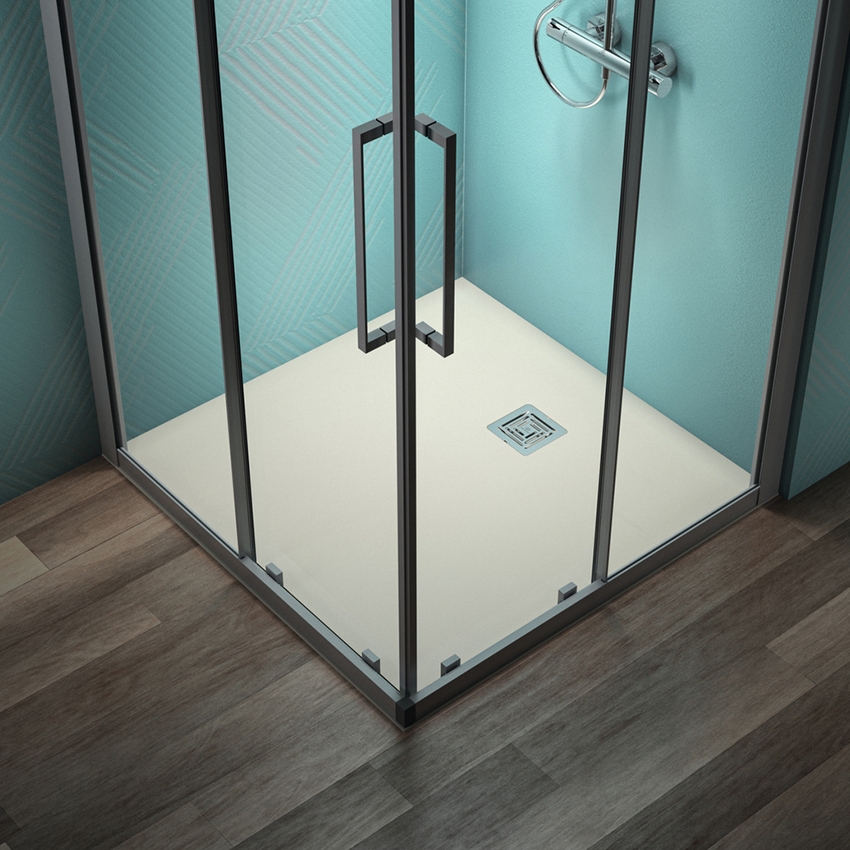 Immagine di Ideal Standard ULTRA FLAT S+ piatto doccia quadrato 100 cm, ultrapiatto, in IdealSolid, colore sabbia finitura opaco T5608FT