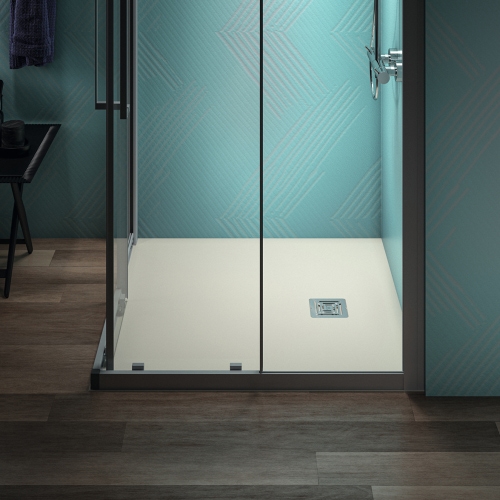 Immagine di Ideal Standard ULTRA FLAT S+ piatto doccia quadrato 100 cm, ultrapiatto, in IdealSolid, colore sabbia finitura opaco T5608FT