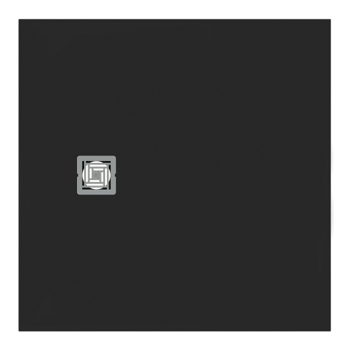Immagine di Ideal Standard ULTRA FLAT S+ piatto doccia quadrato 100 cm, ultrapiatto, in IdealSolid, colore nero finitura opaco T5608FV