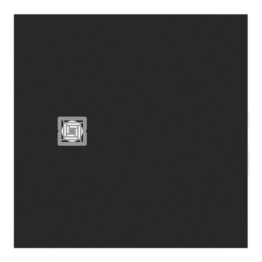 Immagine di Ideal Standard ULTRA FLAT S+ piatto doccia quadrato 100 cm, ultrapiatto, in IdealSolid, colore nero finitura opaco T5608FV