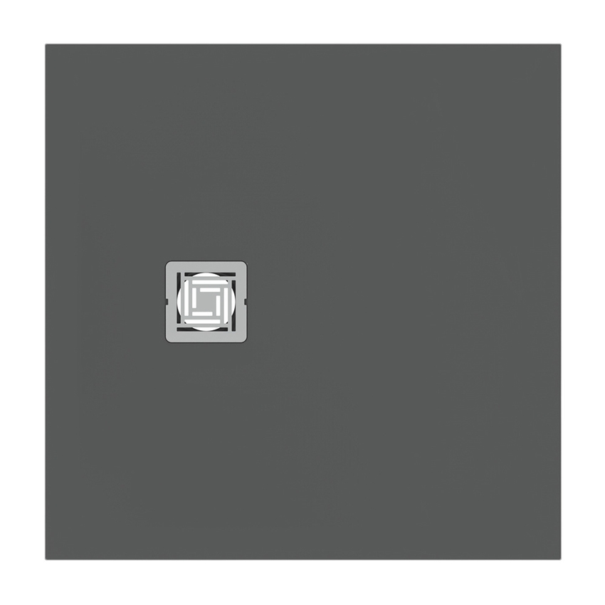 Immagine di Ideal Standard ULTRA FLAT S+ piatto doccia quadrato 80 cm, ultrapiatto, in IdealSolid, colore grigio cemento finitura opaco T5600FS