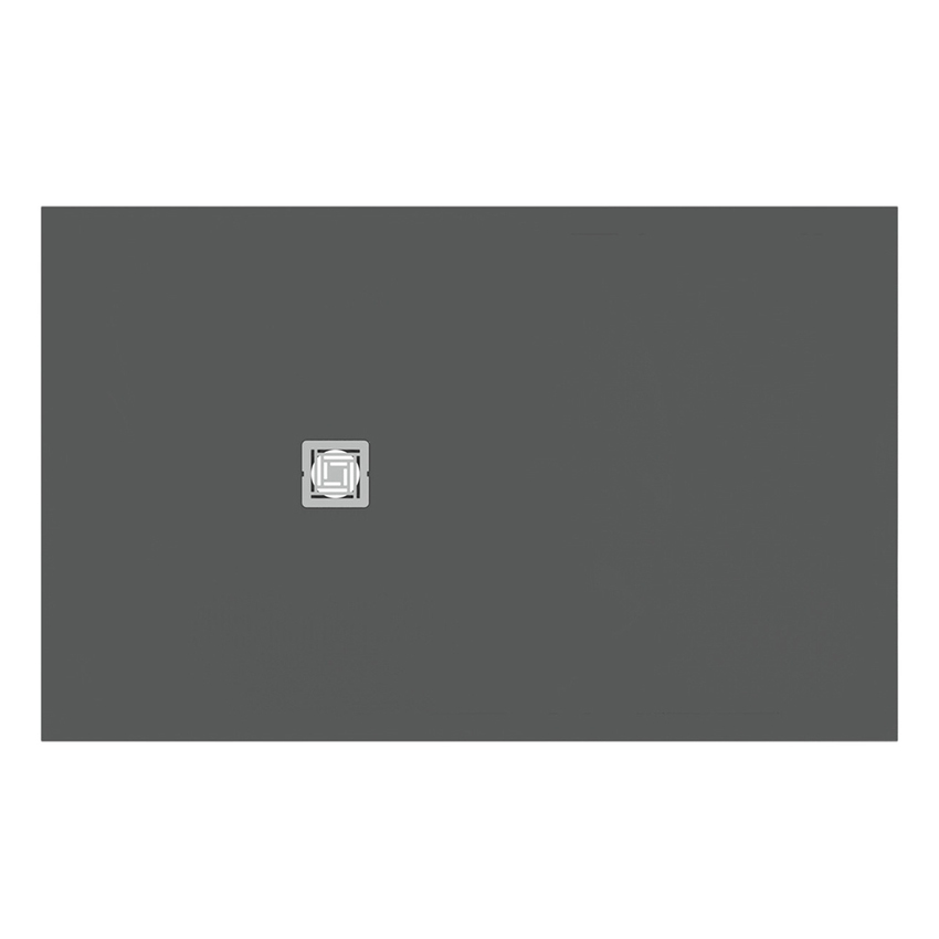 Immagine di Ideal Standard ULTRA FLAT S+ piatto doccia rettangolare L.160 P.100 cm, ultrapiatto, in IdealSolid, con scarico sul lato corto, colore grigio cemento finitura opaco T5610FS