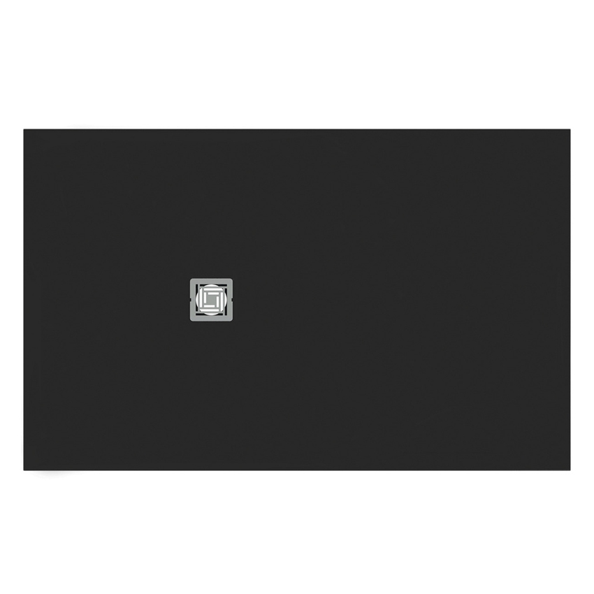 Immagine di Ideal Standard ULTRA FLAT S+ piatto doccia rettangolare L.160 P.100 cm, ultrapiatto, in IdealSolid, con scarico sul lato corto, colore nero finitura opaco T5610FV
