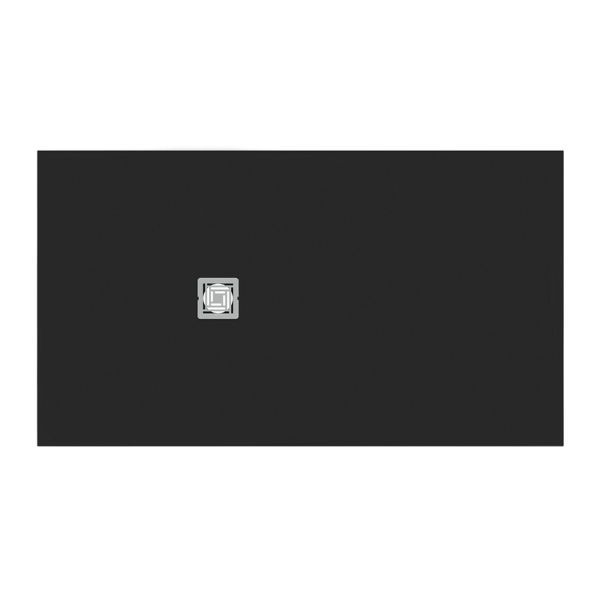 Immagine di Ideal Standard ULTRA FLAT S+ piatto doccia rettangolare L.160 P.90 cm, ultrapiatto, in IdealSolid, con scarico sul lato corto, colore nero finitura opaco T5601FV