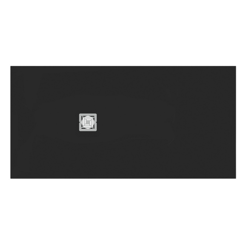Immagine di Ideal Standard ULTRA FLAT S+ piatto doccia rettangolare L.160 P.80 cm, ultrapiatto, in IdealSolid, con scarico sul lato corto, colore nero finitura opaco T5602FV