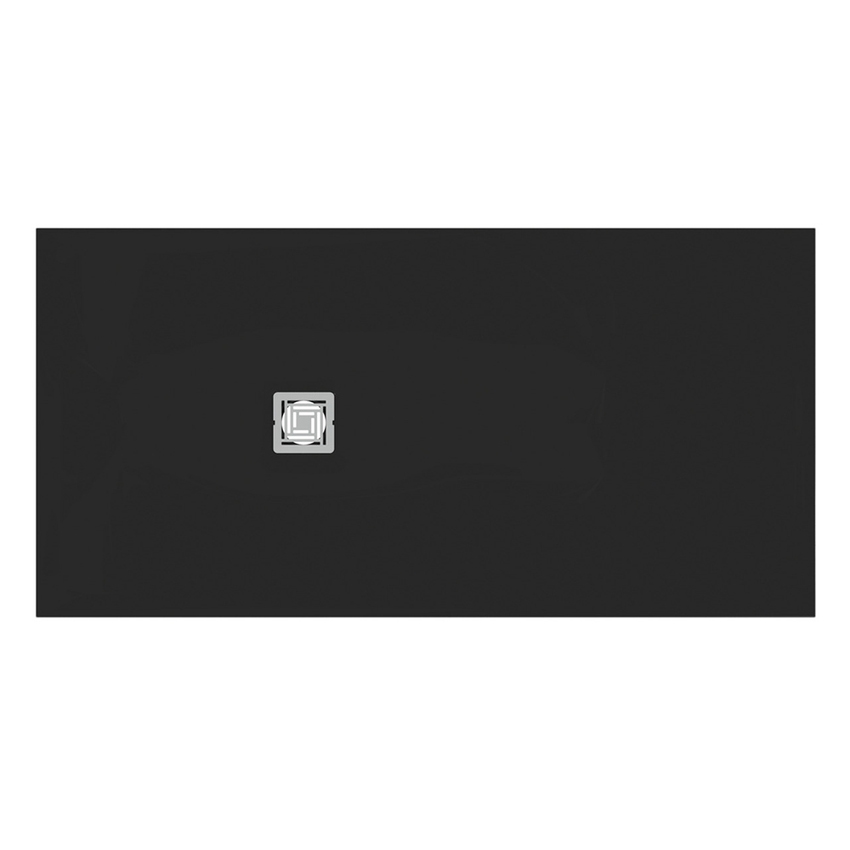 Immagine di Ideal Standard ULTRA FLAT S+ piatto doccia rettangolare L.160 P.80 cm, ultrapiatto, in IdealSolid, con scarico sul lato corto, colore nero finitura opaco T5602FV