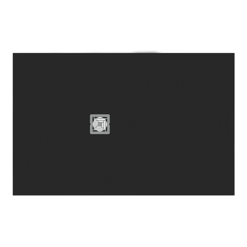 Immagine di Ideal Standard ULTRA FLAT S+ piatto doccia rettangolare L.140 P.90 cm, ultrapiatto, in IdealSolid, con scarico sul lato corto, colore nero finitura opaco T5598FV