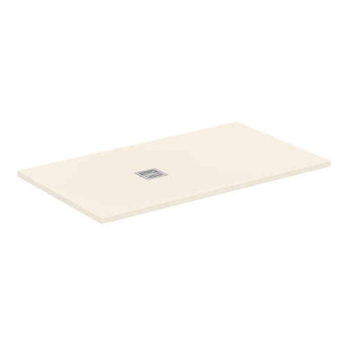 Immagine di Ideal Standard ULTRA FLAT S+ piatto doccia rettangolare L.140 P.80 cm, ultrapiatto, in IdealSolid, con scarico sul lato corto, colore sabbia finitura opaco T5599FT