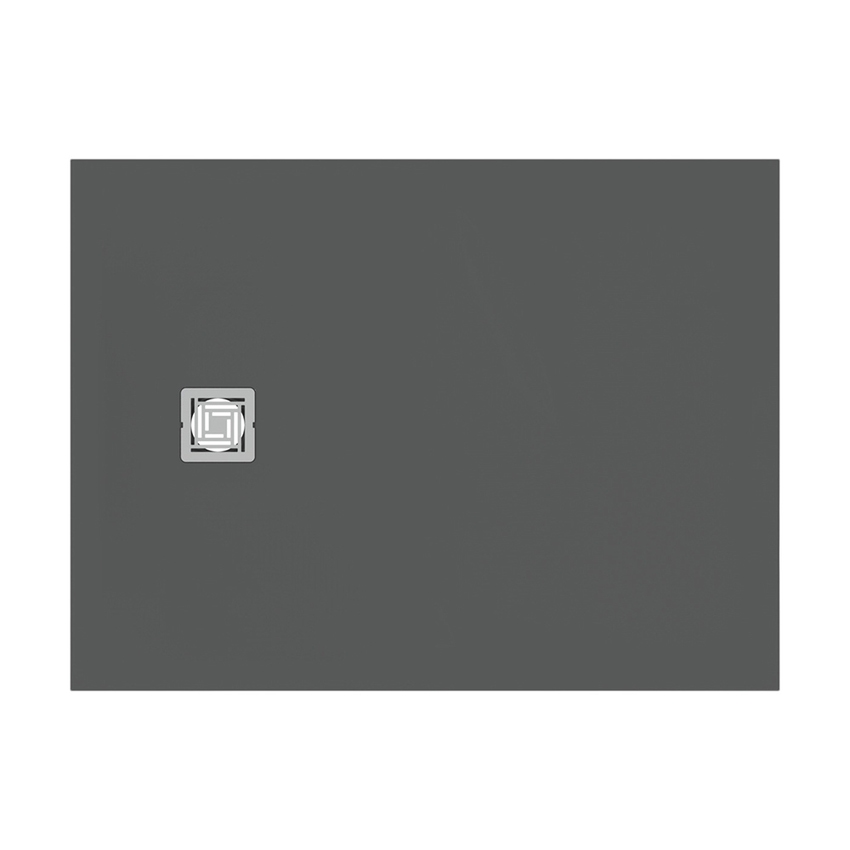 Immagine di Ideal Standard ULTRA FLAT S+ piatto doccia rettangolare L.120 P.90 cm, ultrapiatto, in IdealSolid, con scarico sul lato corto, colore grigio cemento finitura opaco T5595FS