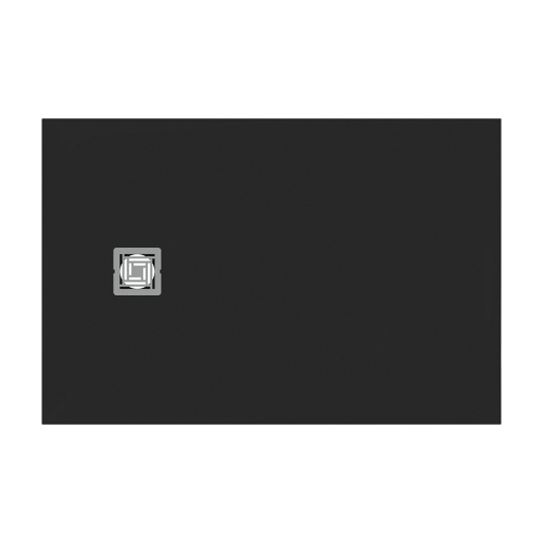 Immagine di Ideal Standard ULTRA FLAT S+ piatto doccia rettangolare L.120 P.80 cm, ultrapiatto, in IdealSolid, con scarico sul lato corto, colore nero finitura opaco T5594FV