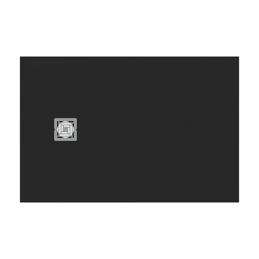 Immagine di Ideal Standard ULTRA FLAT S+ piatto doccia rettangolare L.120 P.80 cm, ultrapiatto, in IdealSolid, con scarico sul lato corto, colore nero finitura opaco T5594FV