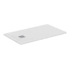 Immagine di Ideal Standard ULTRA FLAT S+ piatto doccia rettangolare L.120 P.70 cm, in IdealSolid, con scarico sul lato corto, colore bianco finitura opaco T5603FR