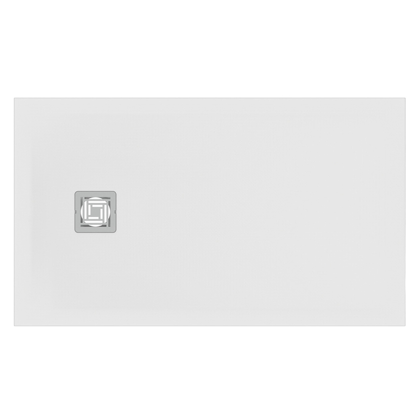 Immagine di Ideal Standard ULTRA FLAT S+ piatto doccia rettangolare L.120 P.70 cm, in IdealSolid, con scarico sul lato corto, colore bianco finitura opaco T5603FR