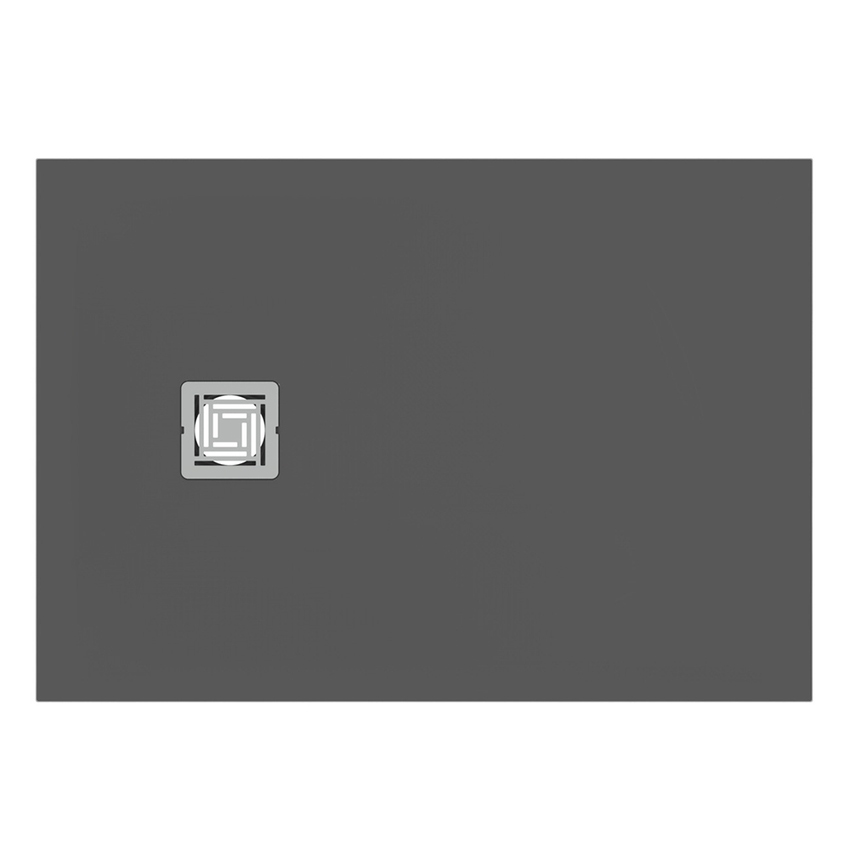 Immagine di Ideal Standard ULTRA FLAT S+ piatto doccia rettangolare L.100 P.70 cm, ultrapiatto, in IdealSolid, con scarico sul lato corto, colore grigio cemento finitura opaco T5606FS