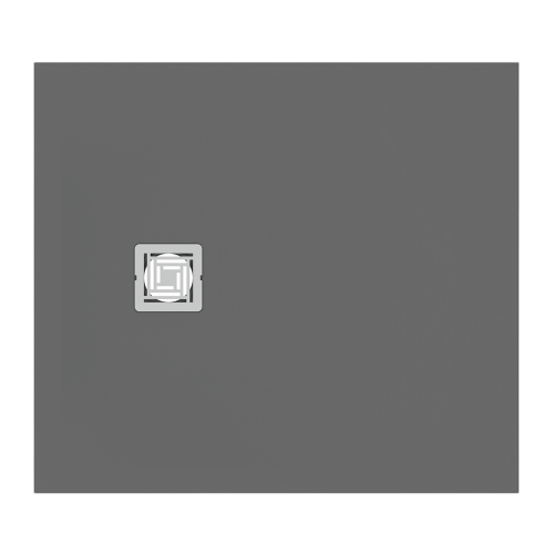 Immagine di Ideal Standard ULTRA FLAT S+ piatto doccia rettangolare L.90 P.80 cm, ultrapiatto, in IdealSolid, con scarico sul lato corto, colore grigio cemento finitura opaco T5688FS