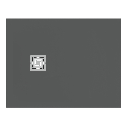 Immagine di Ideal Standard ULTRA FLAT S+ piatto doccia rettangolare L.90 P.70 cm, ultrapiatto, in IdealSolid, con scarico sul lato corto, colore grigio cemento finitura opaco T5604FS