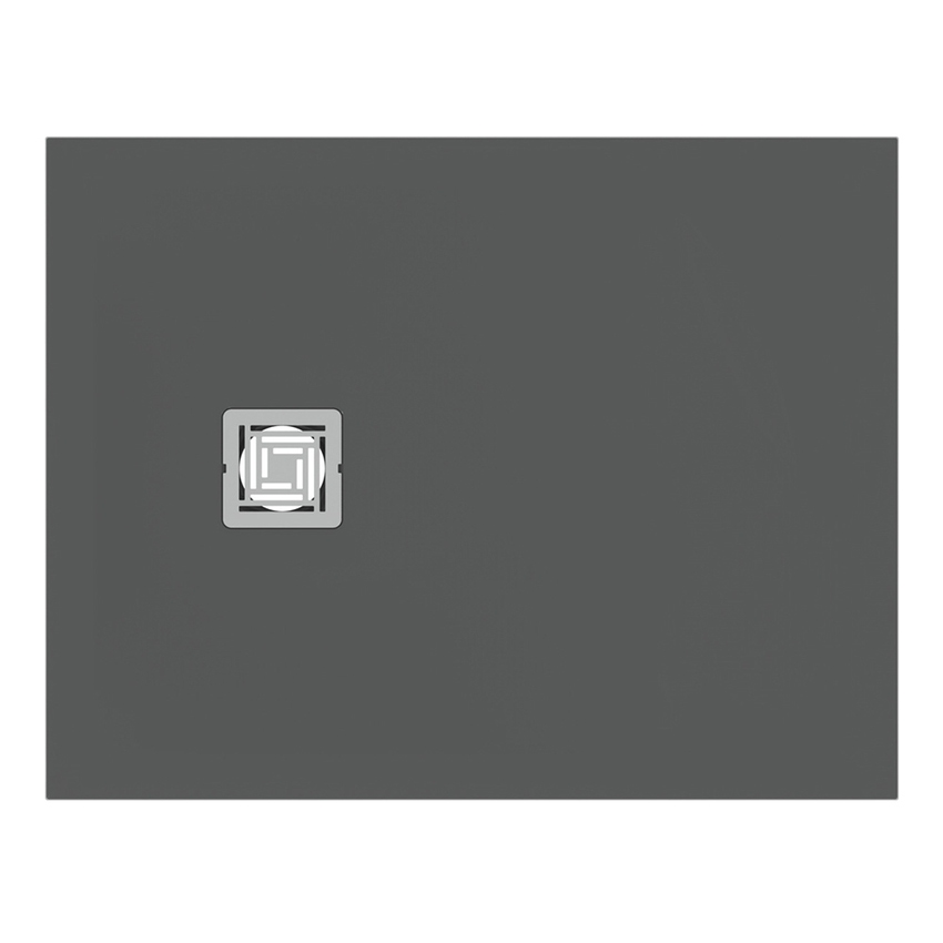 Immagine di Ideal Standard ULTRA FLAT S+ piatto doccia rettangolare L.90 P.70 cm, ultrapiatto, in IdealSolid, con scarico sul lato corto, colore grigio cemento finitura opaco T5604FS