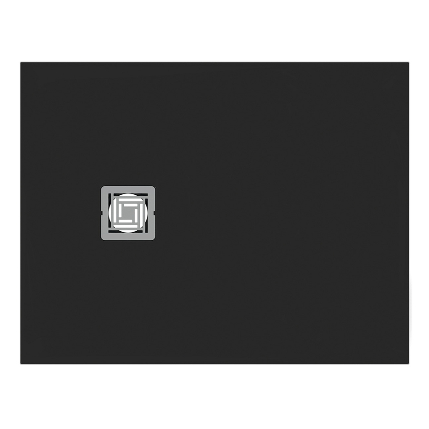 Immagine di Ideal Standard ULTRA FLAT S+ piatto doccia rettangolare L.90 P.70 cm, ultrapiatto, in IdealSolid, con scarico sul lato corto, colore nero finitura opaco T5604FV