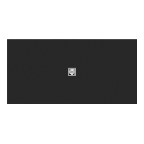 Immagine di Ideal Standard ULTRA FLAT S+ piatto doccia rettangolare L.200 P.100 cm, ultrapiatto, in IdealSolid, con scarico centrale, colore nero finitura opaco T5617FV