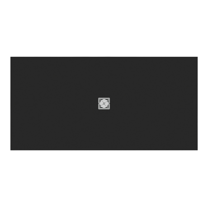 Immagine di Ideal Standard ULTRA FLAT S+ piatto doccia rettangolare L.200 P.100 cm, ultrapiatto, in IdealSolid, con scarico centrale, colore nero finitura opaco T5617FV