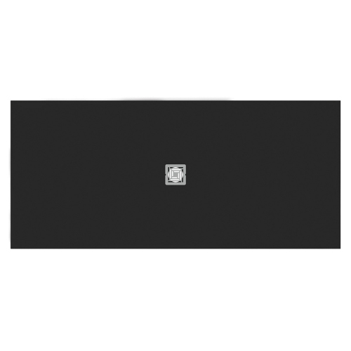 Immagine di Ideal Standard ULTRA FLAT S+ piatto doccia rettangolare L.200 P.90 cm, ultrapiatto, in IdealSolid, con scarico centrale, colore nero finitura opaco T5618FV