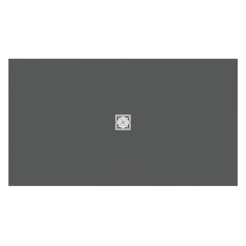 Immagine di Ideal Standard ULTRA FLAT S+ piatto doccia rettangolare L.180 P.100 cm, ultrapiatto, in IdealSolid, con scarico centrale, colore grigio cemento finitura opaco T5619FS