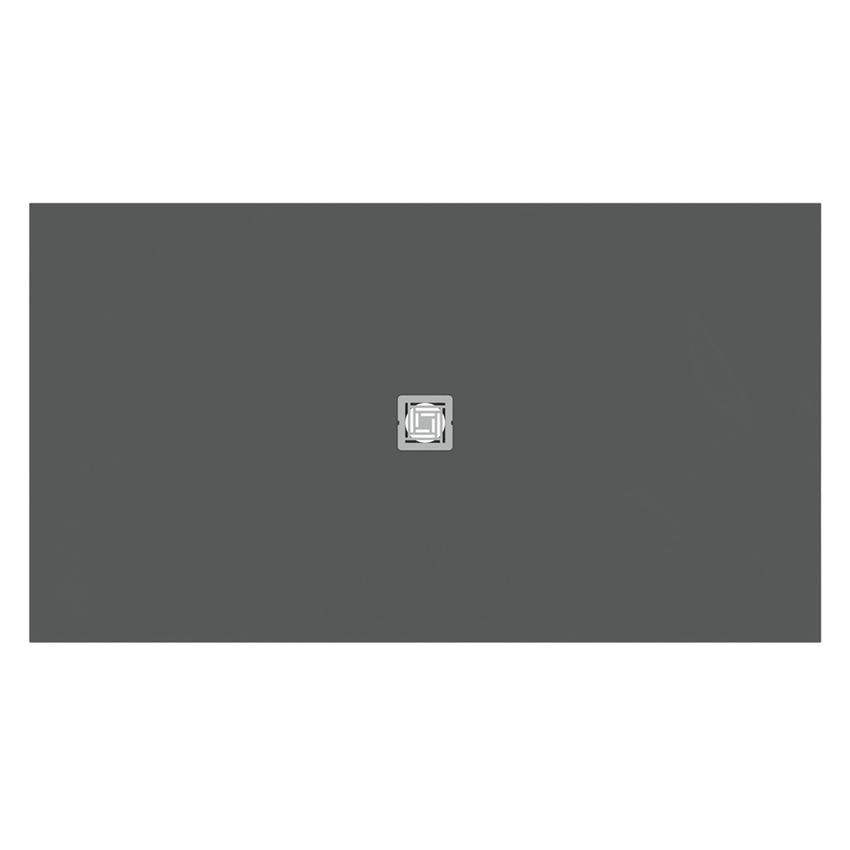 Immagine di Ideal Standard ULTRA FLAT S+ piatto doccia rettangolare L.180 P.100 cm, ultrapiatto, in IdealSolid, con scarico centrale, colore grigio cemento finitura opaco T5619FS